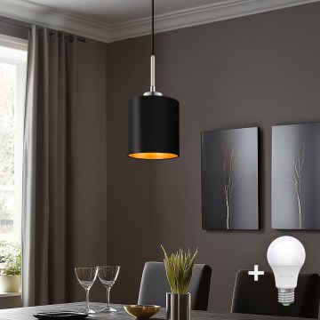 Eglo - Lampa wisząca LED na linkę TUNJA 1xE27/60W/230V czarna