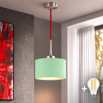 Eglo - Lampa wisząca LED na linku TUNJA 1xE27/60W/230V śr. 20 cm zielony/czerwony