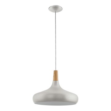Eglo - Lampa wisząca na lince 1xE27/40W/230V Ø 40 cm srebrna