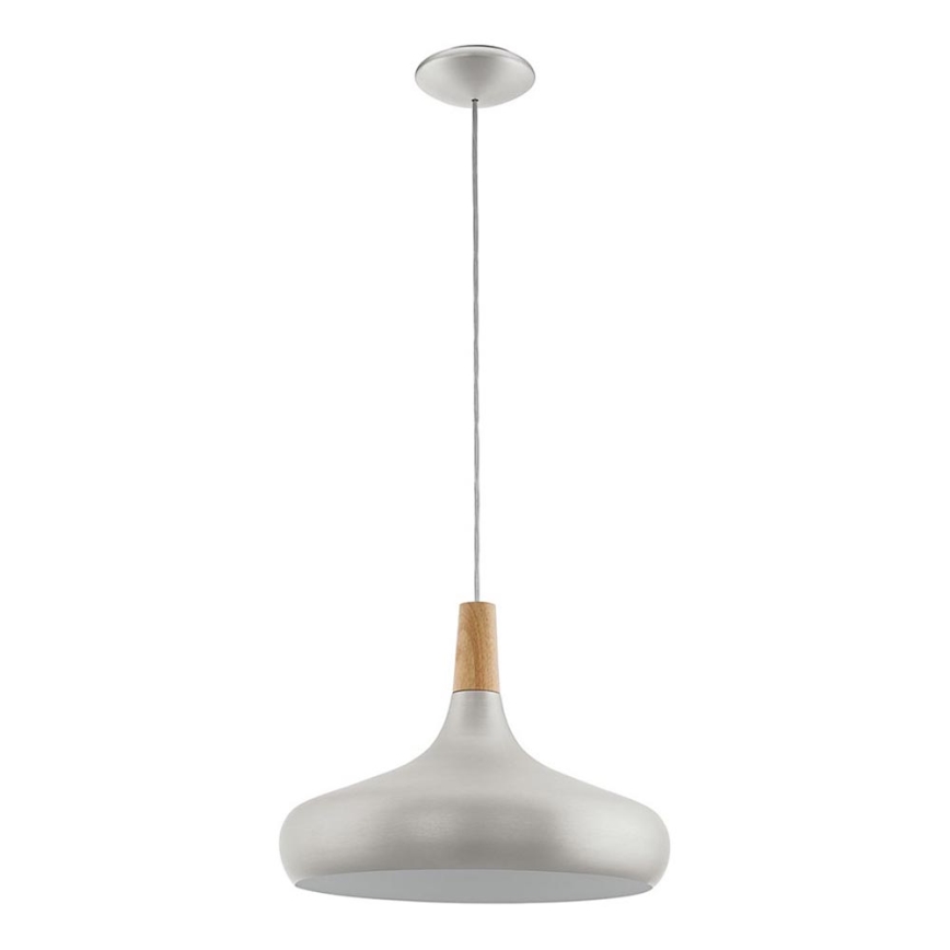 Eglo - Lampa wisząca na lince 1xE27/40W/230V Ø 40 cm srebrna