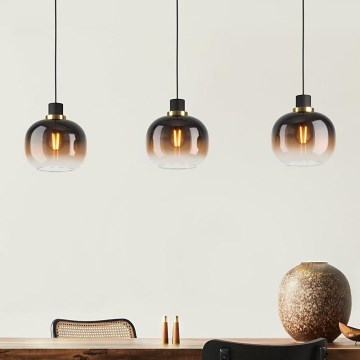 Eglo - Lampa wisząca na linkach 3xE27/40W/230V brązowa