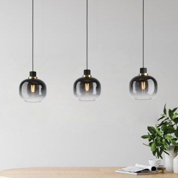 Eglo - Lampa wisząca na linkach 3xE27/40W/230V szara