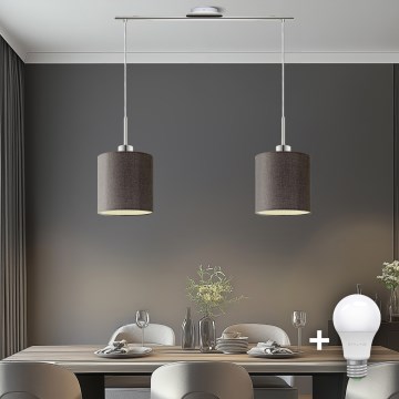 Eglo - Lampa wisząca na linkach TUNJA 2xE27/60W/230V brązowa