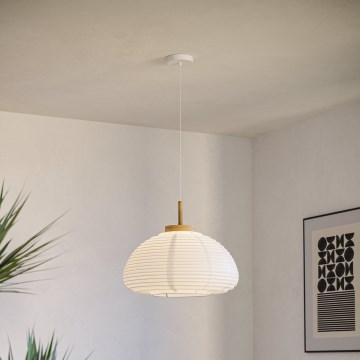 Eglo - Lampa wisząca na przewodzie 1xE27/40W/230V, śr. 40 cm, biała/beżowa