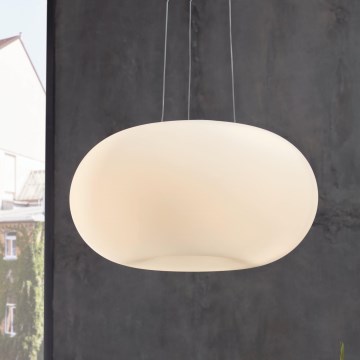 Eglo - Lampa wisząca OPTICA 2xE27/60W biały/opalone szkło