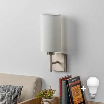 Eglo - LED Kinkiet TUNJA 1xE27/60W/230V matowy chrom/biały