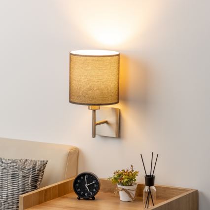 Eglo - LED Kinkiet TUNJA 1xE27/60W/230V matowy chrom/brązowy