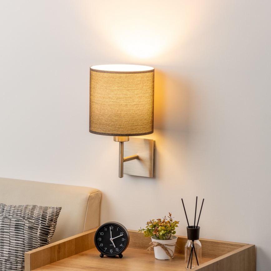 Eglo - LED Kinkiet TUNJA 1xE27/60W/230V matowy chrom/brązowy