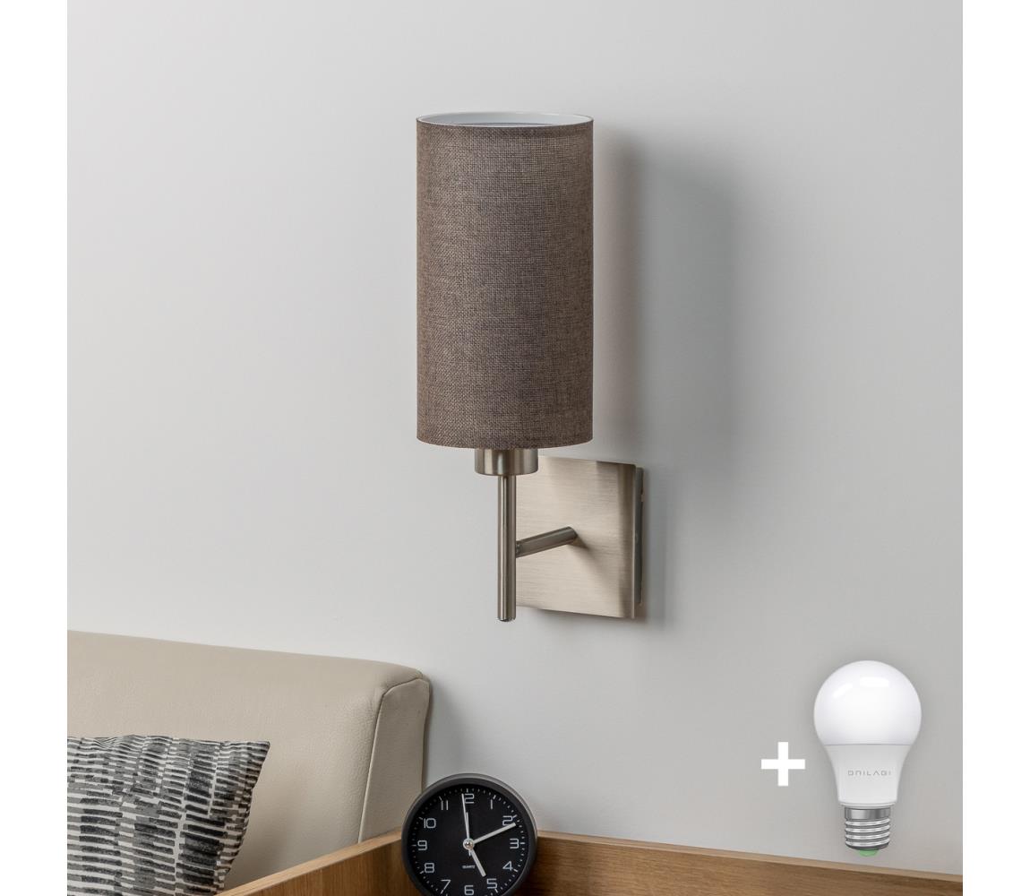 Eglo - LED Kinkiet TUNJA 1xE27/60W/230V matowy chrom/brązowy