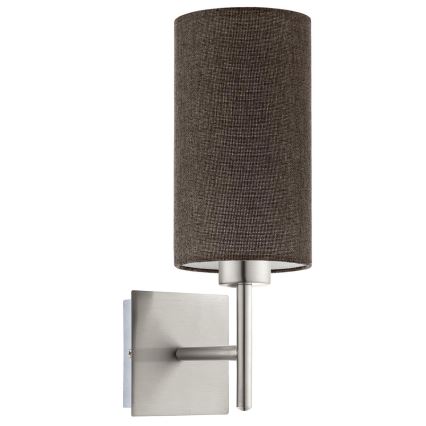 Eglo - LED Kinkiet TUNJA 1xE27/60W/230V matowy chrom/brązowy