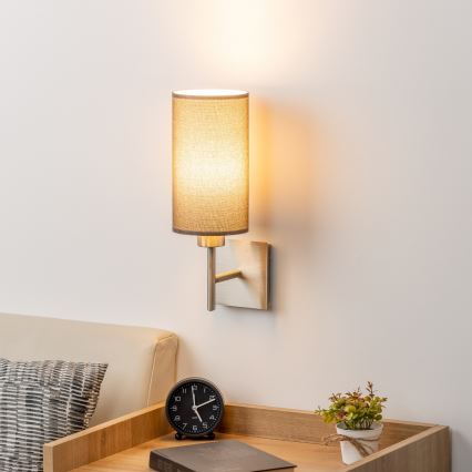 Eglo - LED Kinkiet TUNJA 1xE27/60W/230V matowy chrom/brązowy