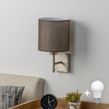 Eglo - LED Kinkiet TUNJA 1xE27/60W/230V matowy chrom/brązowy