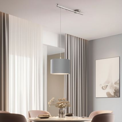 Eglo - LED Lampa wisząca na linkach CALCENA 1xE27/60W/230V chrom/szary