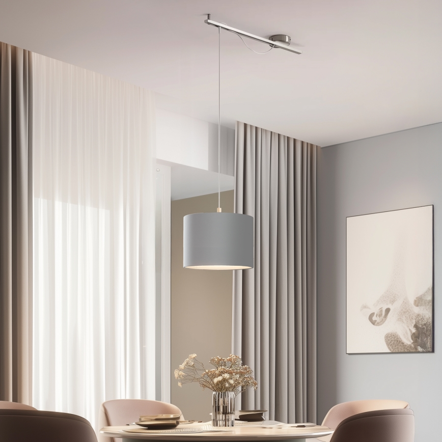 Eglo - LED Lampa wisząca na linkach CALCENA 1xE27/60W/230V chrom/szary