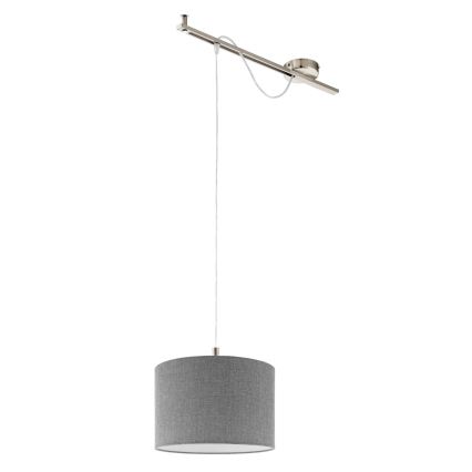 Eglo - LED Lampa wisząca na linkach CALCENA 1xE27/60W/230V chrom/szary