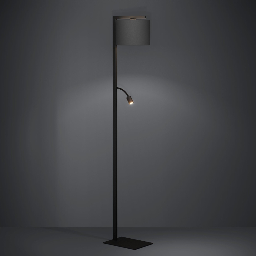 Eglo - LED Lampa podłogowa 1xE27/40W/230V + LED/3,8W 3000K czarna