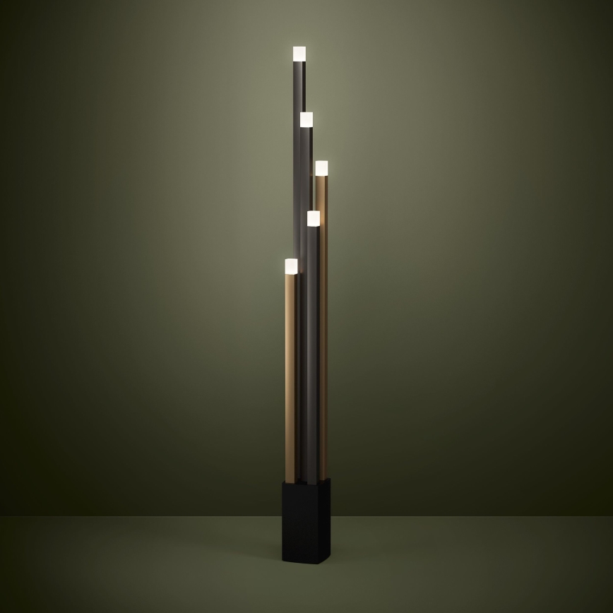 Eglo - LED Lampa podłogowa ściemnialna 5xLED/3,7W/230V 3000K antracyt/złoty