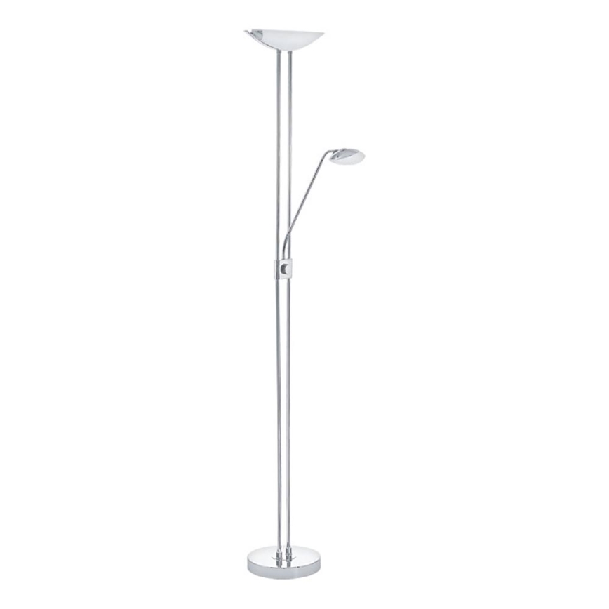 Eglo - LED Lampa podłogowa ściemnialna LED/20W + LED/2,5W chrom błyszczący
