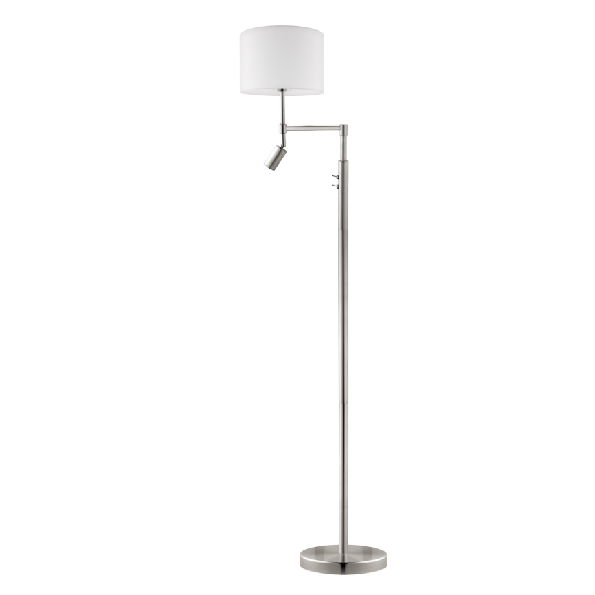 Eglo - LED Lampa podłogowa TUNJA 1xE27/60W/230V + LED/2,1W śr. 30 cm matowy chrom/biały