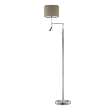 Eglo - LED Lampa podłogowa TUNJA 1xE27/60W/230V + LED/2,1W śr. 30 cm matowy chrom/taupe