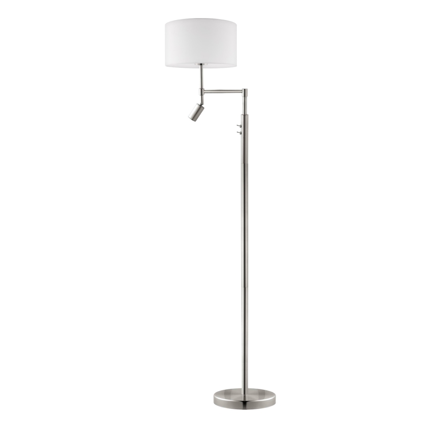 Eglo - LED Lampa podłogowa TUNJA 1xE27/60W/230V + LED/2,1W śr. 38 cm matowy chrom/biały