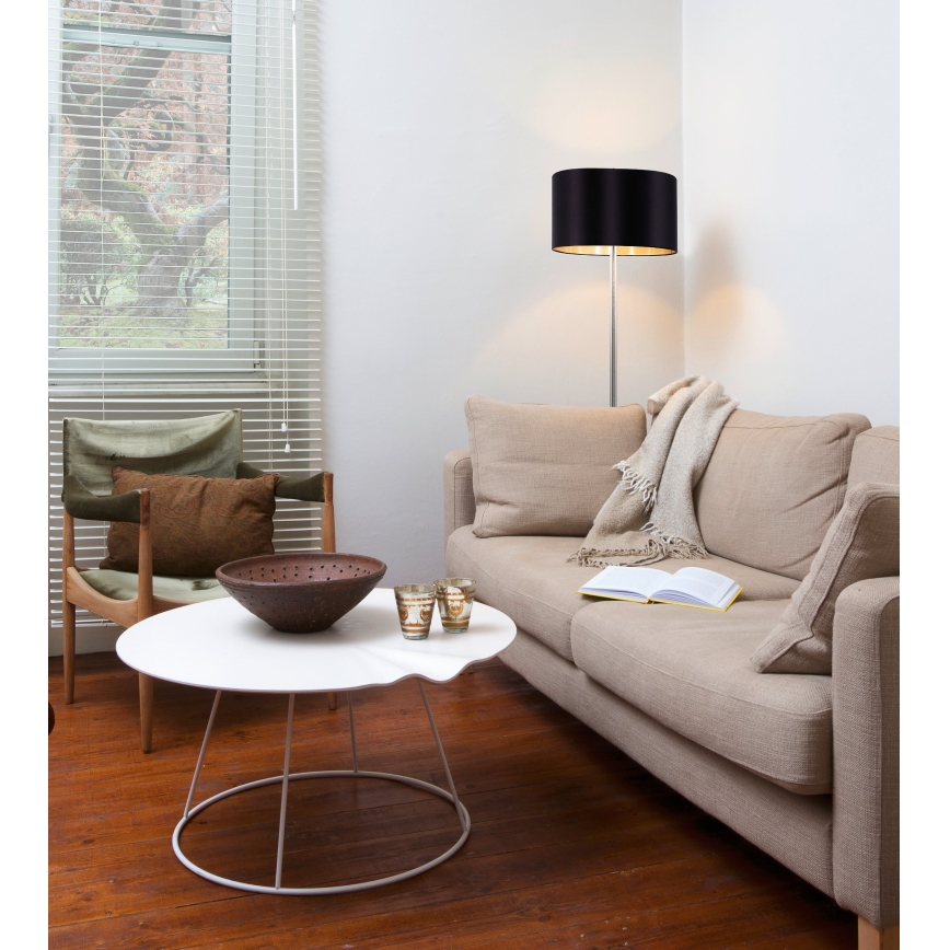 Eglo - LED Lampa podłogowa TUNJA 1xE27/60W/230V matowy chrom/czarna