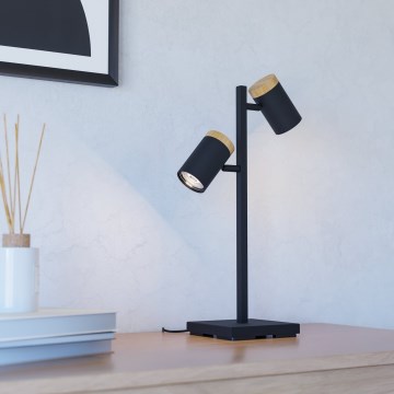 Eglo - LED Lampa stołowa 2xGU10/4,5W/230V 3000K czarna/brązowa