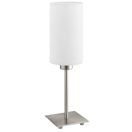 Eglo - LED Lampa stołowa TUNJA 1xE27/60W/230V 26,5 cm matowy chrom/biała