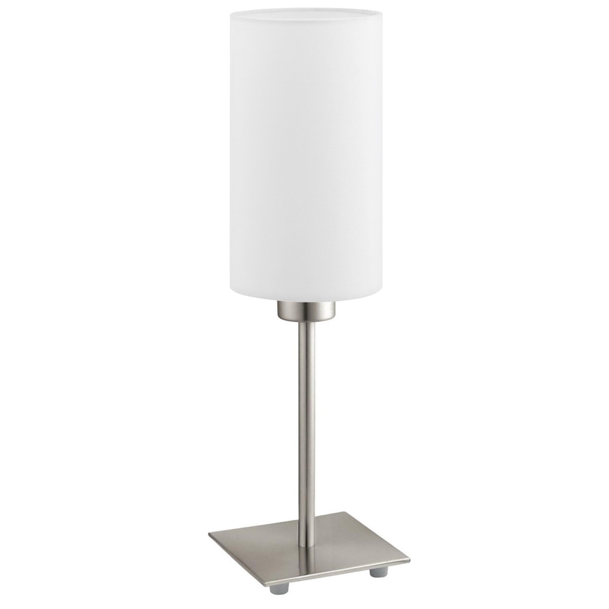 Eglo - LED Lampa stołowa TUNJA 1xE27/60W/230V 26,5 cm matowy chrom/biała