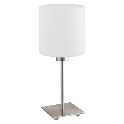 Eglo - LED Lampa stołowa TUNJA 1xE27/60W/230V 26,5 cm matowy chrom/biała