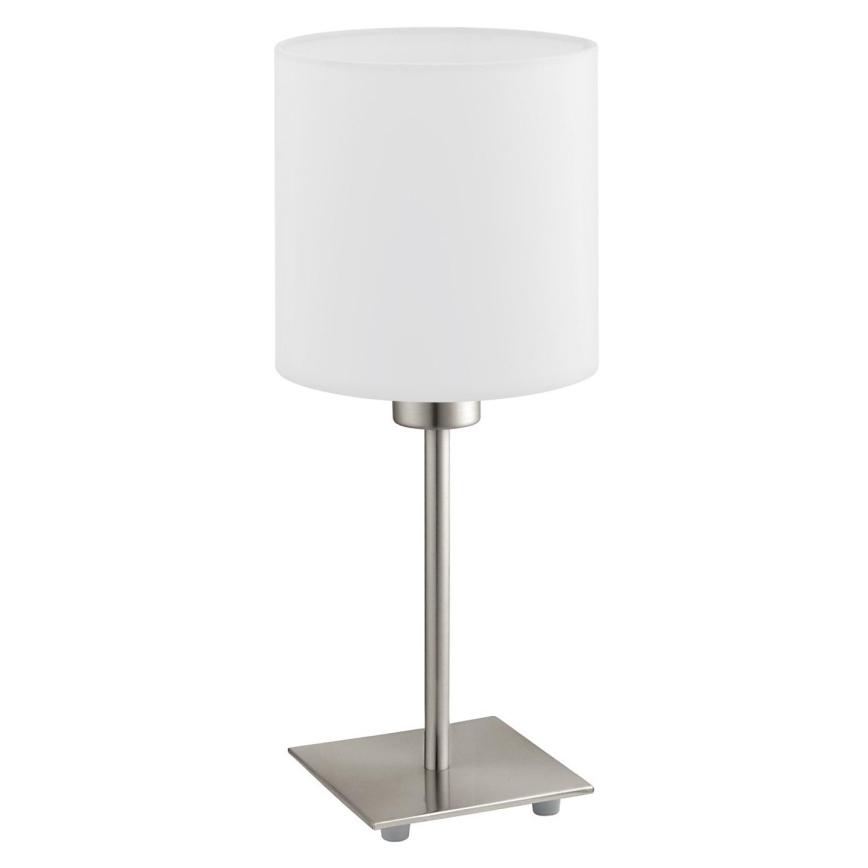 Eglo - LED Lampa stołowa TUNJA 1xE27/60W/230V 26,5 cm matowy chrom/biała