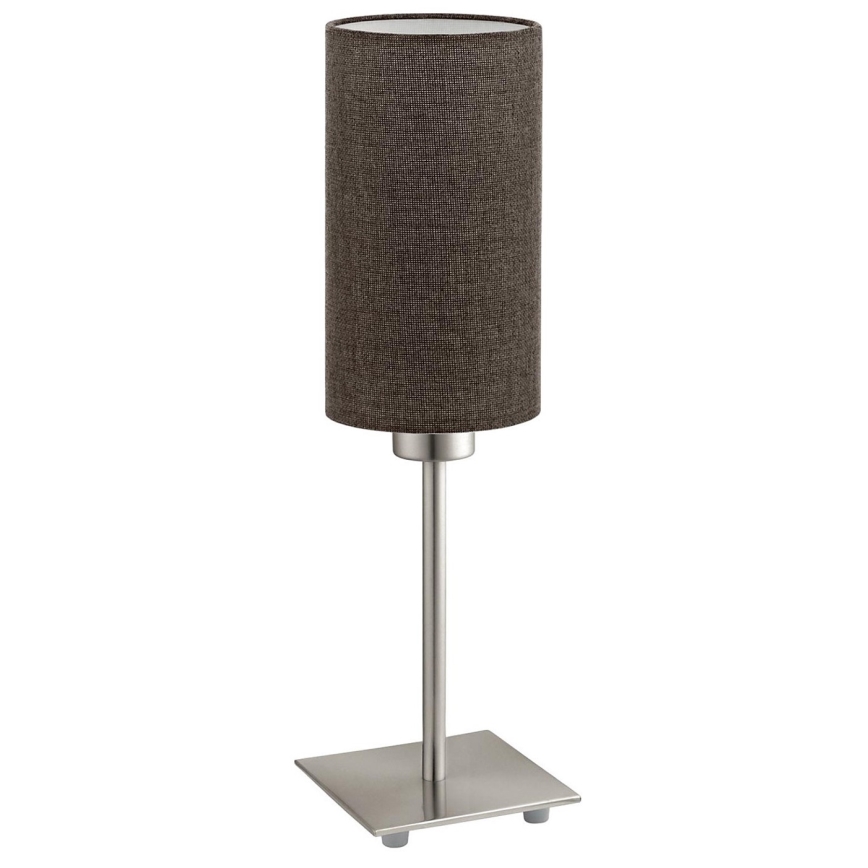 Eglo - LED Lampa stołowa TUNJA 1xE27/60W/230V 26,5 cm matowy chrom/brązowy