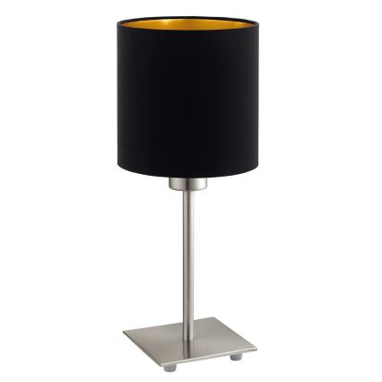 Eglo - LED Lampa stołowa TUNJA 1xE27/60W/230V 26,5 cm matowy chrom/czarna