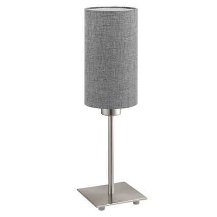 Eglo - LED Lampa stołowa TUNJA 1xE27/60W/230V 26,5 cm matowy chrom/szara