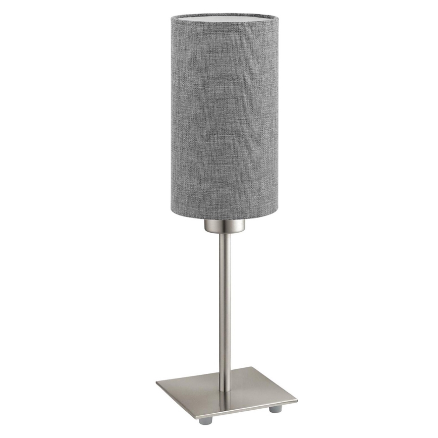 Eglo - LED Lampa stołowa TUNJA 1xE27/60W/230V 26,5 cm matowy chrom/szara