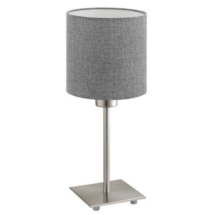 Eglo - LED Lampa stołowa TUNJA 1xE27/60W/230V 26,5 cm matowy chrom/szara