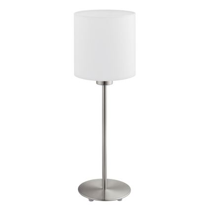 Eglo - LED  Lampa stołowa TUNJA 1xE27/60W/230V 38,5 cm matowy chrom/biała