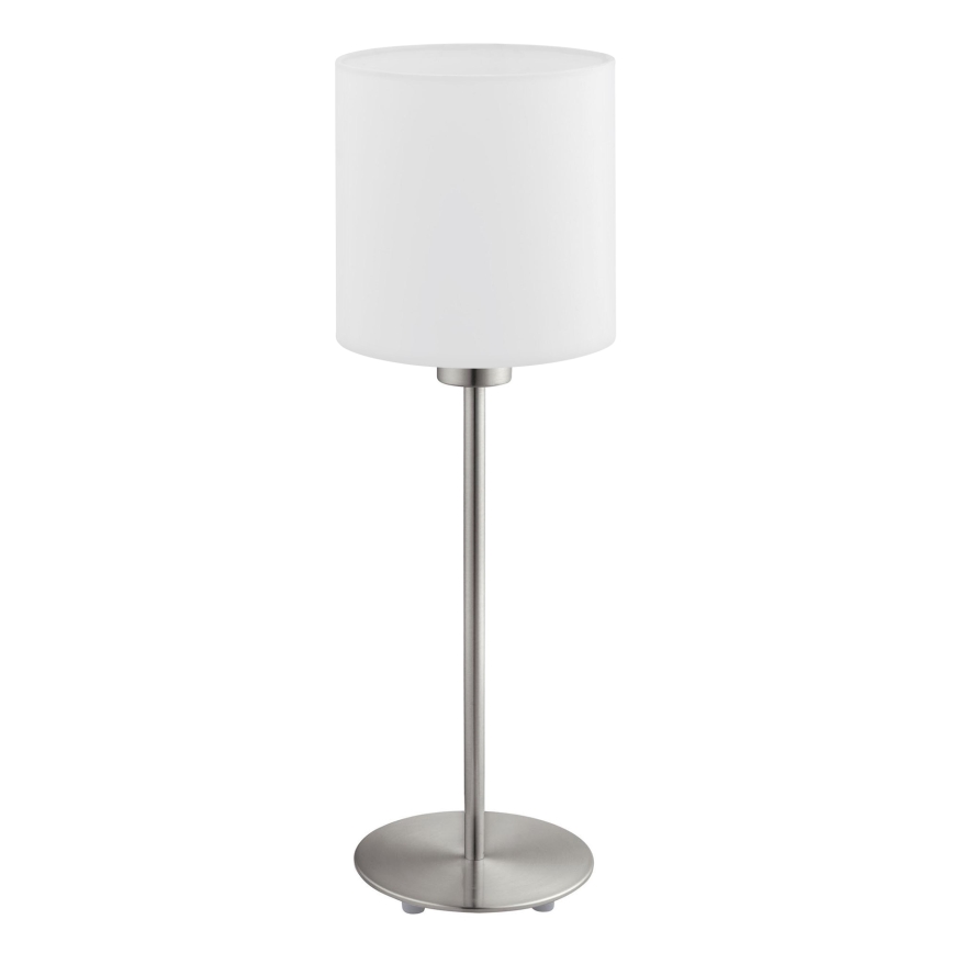 Eglo - LED  Lampa stołowa TUNJA 1xE27/60W/230V 38,5 cm matowy chrom/biała