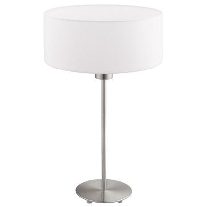 Eglo - LED  Lampa stołowa TUNJA 1xE27/60W/230V 38,5 cm matowy chrom/biała