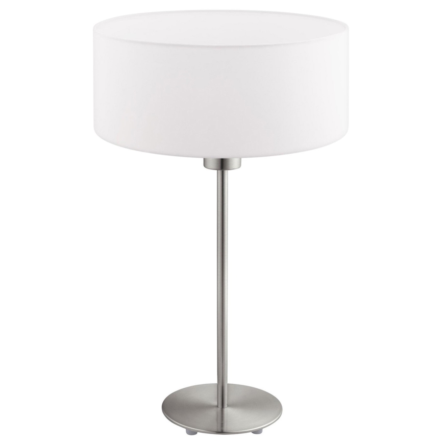 Eglo - LED  Lampa stołowa TUNJA 1xE27/60W/230V 38,5 cm matowy chrom/biała