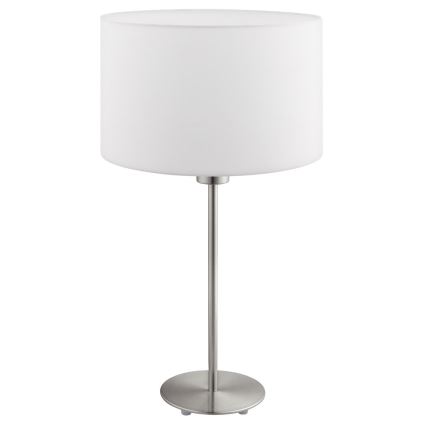 Eglo - LED  Lampa stołowa TUNJA 1xE27/60W/230V 38,5 cm matowy chrom/biała