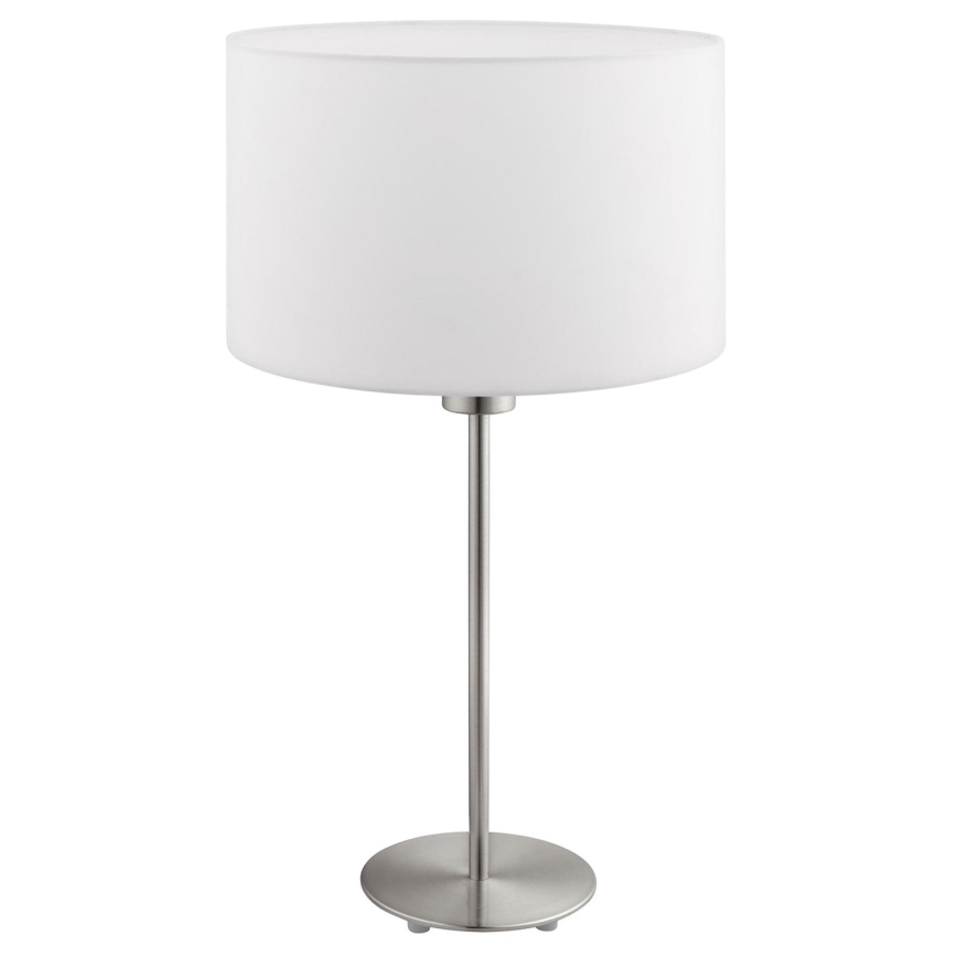 Eglo - LED  Lampa stołowa TUNJA 1xE27/60W/230V 38,5 cm matowy chrom/biała