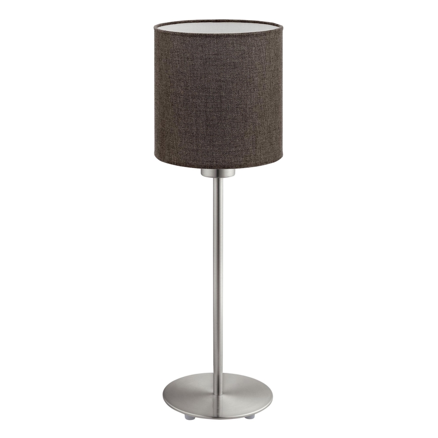 Eglo - LED  Lampa stołowa TUNJA 1xE27/60W/230V 38,5 cm matowy chrom/brązowa