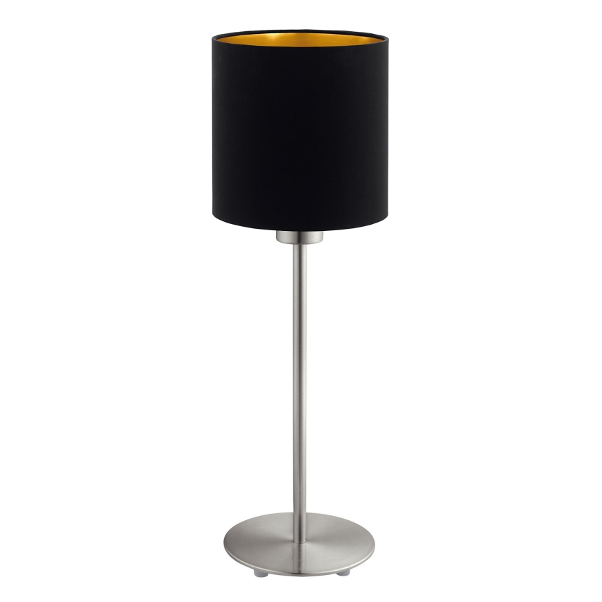 Eglo - LED Lampa stołowa TUNJA 1xE27/60W/230V 38,5 cm matowy chrom/czarna