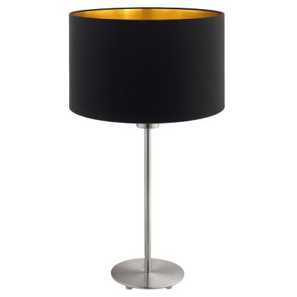 Eglo - LED  Lampa stołowa TUNJA 1xE27/60W/230V 38,5 cm matowy chrom/czarna