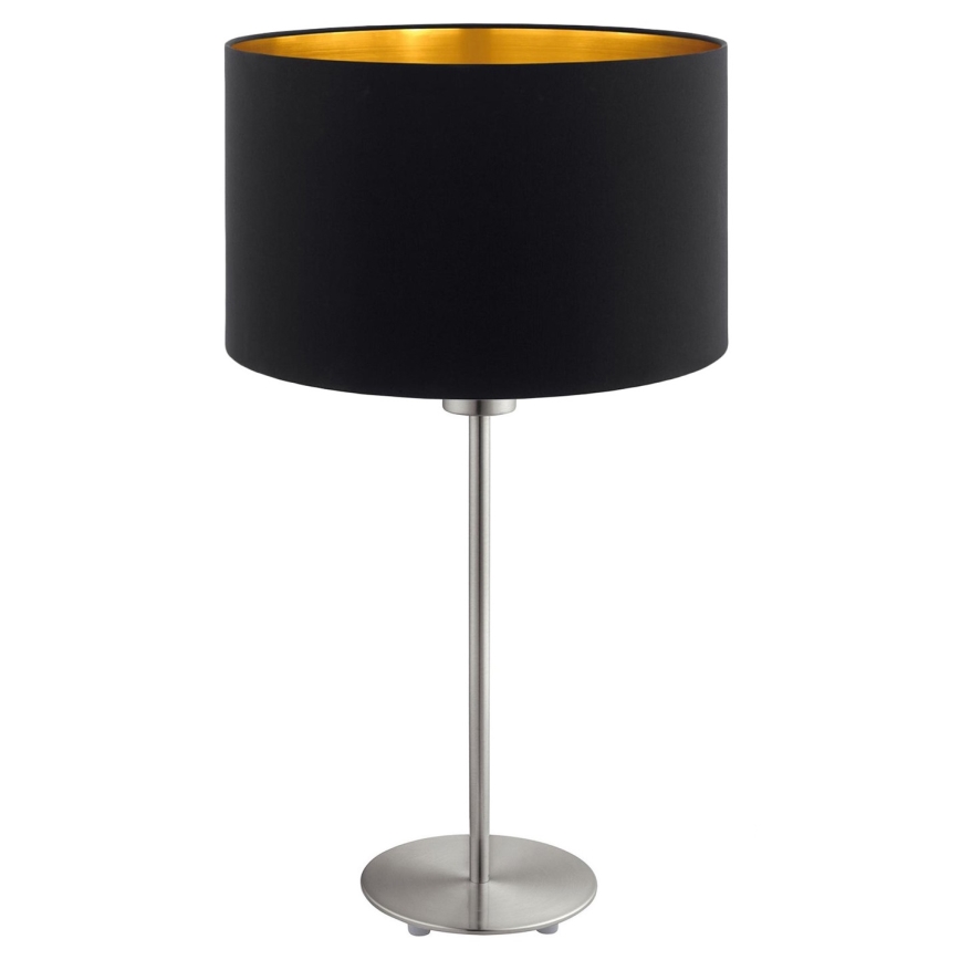Eglo - LED  Lampa stołowa TUNJA 1xE27/60W/230V 38,5 cm matowy chrom/czarna