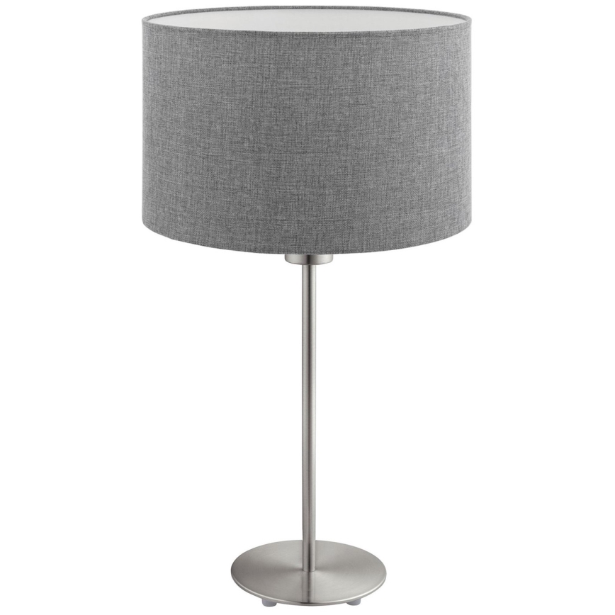 Eglo - LED  Lampa stołowa TUNJA 1xE27/60W/230V 38,5 cm matowy chrom/szara