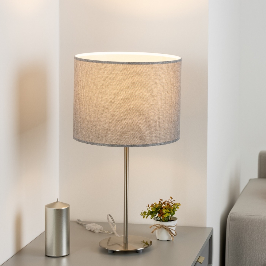 Eglo - LED  Lampa stołowa TUNJA 1xE27/60W/230V 38,5 cm matowy chrom/szara