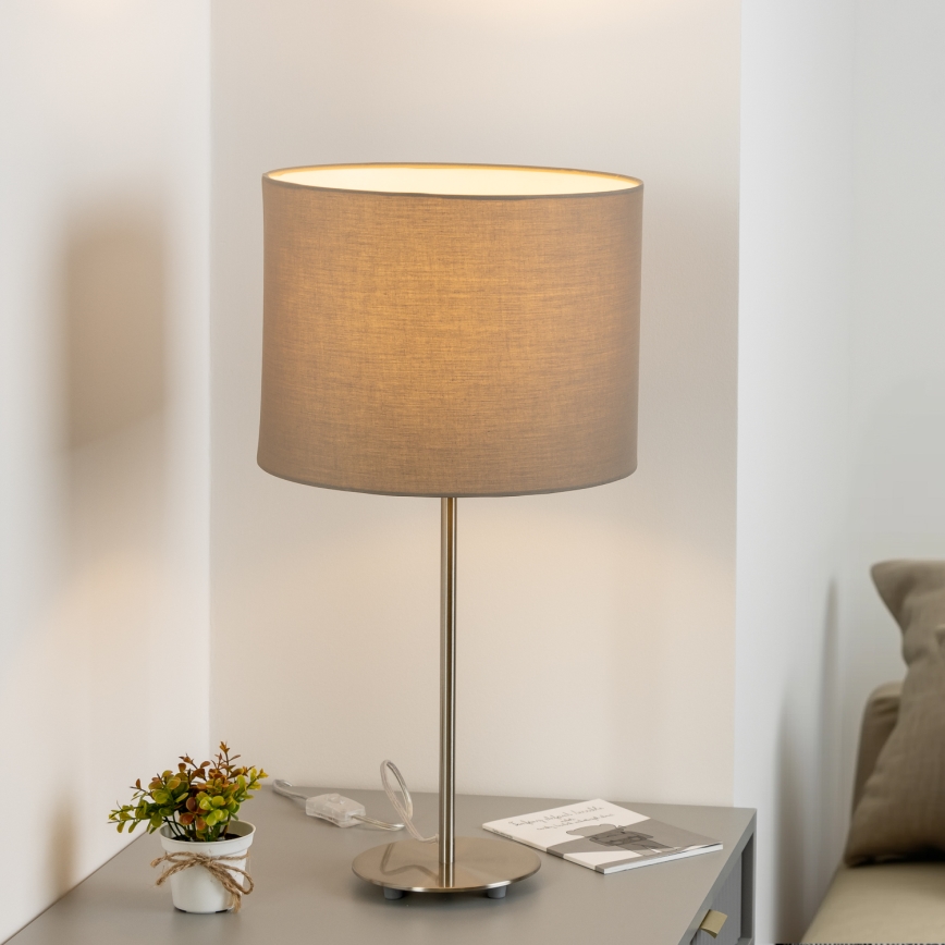 Eglo - LED  Lampa stołowa TUNJA 1xE27/60W/230V 38,5 cm matowy chrom/taupe