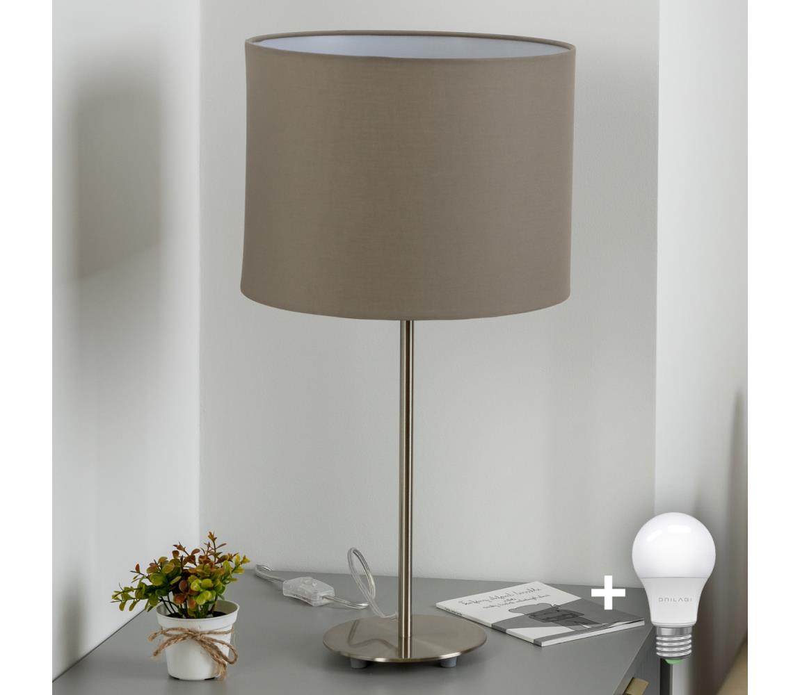 Eglo - LED Lampa stołowa TUNJA 1xE27/60W/230V 38,5 cm matowy chrom/taupe